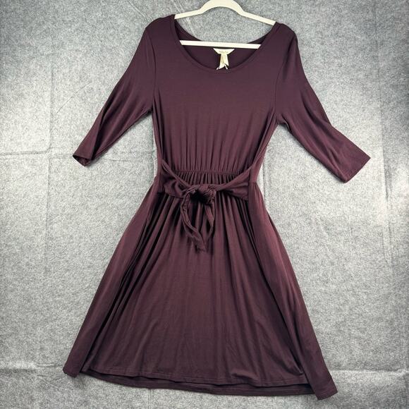 Matilda Jane Women Dress Size Small Eggplant Stretch Knit Pockets Teacher Office - Picture 4 of 12